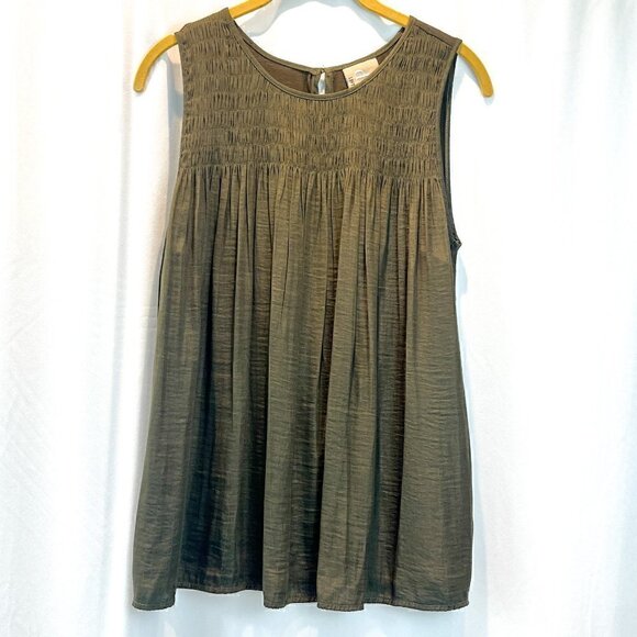 Dolan Dark Khaki Smocked Swing Tank - Picture 12 of 14